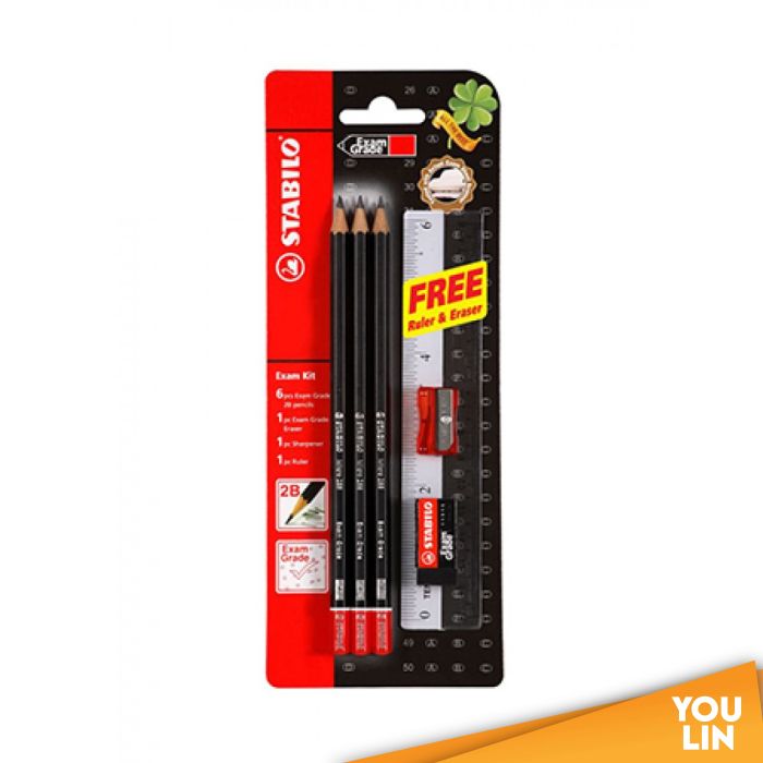 STABILO Micro 288-BL6 2B Pencil W/Era & Sharp