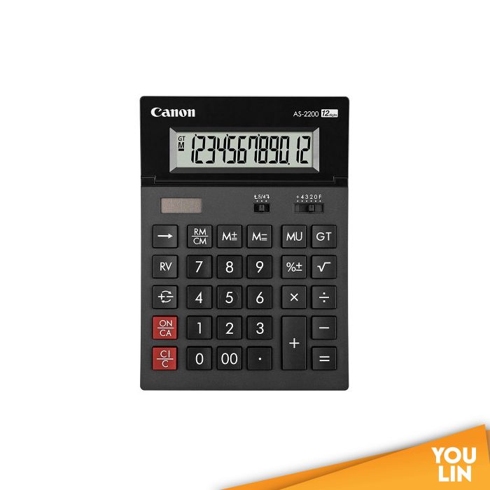 Canon AS-2200 Tilt Display ARC Design Desktop 12 Digits Calculator