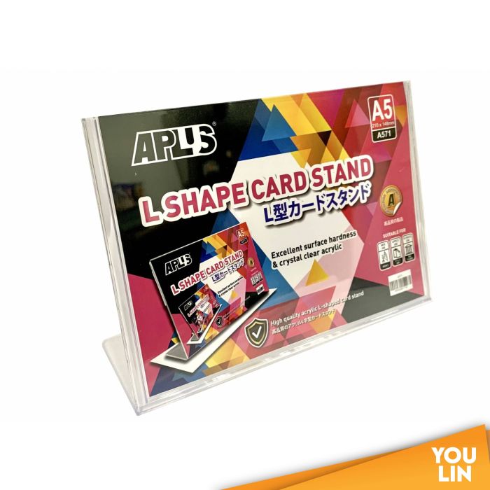 APLUS A571 A5 Horizontal L Shape Acrylic Card Stand / Brochure