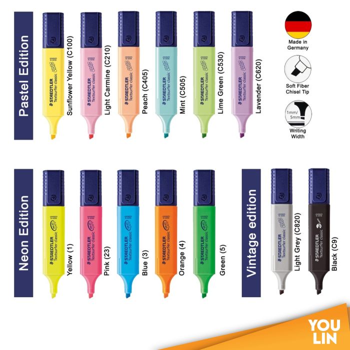 STAEDTLER 364 Textsurfer Classic/Pastel Highlighter - Highli