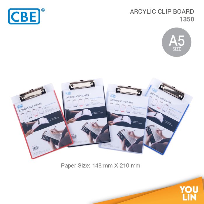 CBE 1350 A5 Acrylic Clip Board
