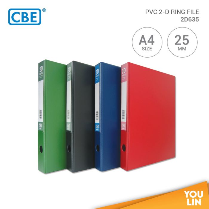 CBE 2D635 A4 2D PVC Ring File 25MM