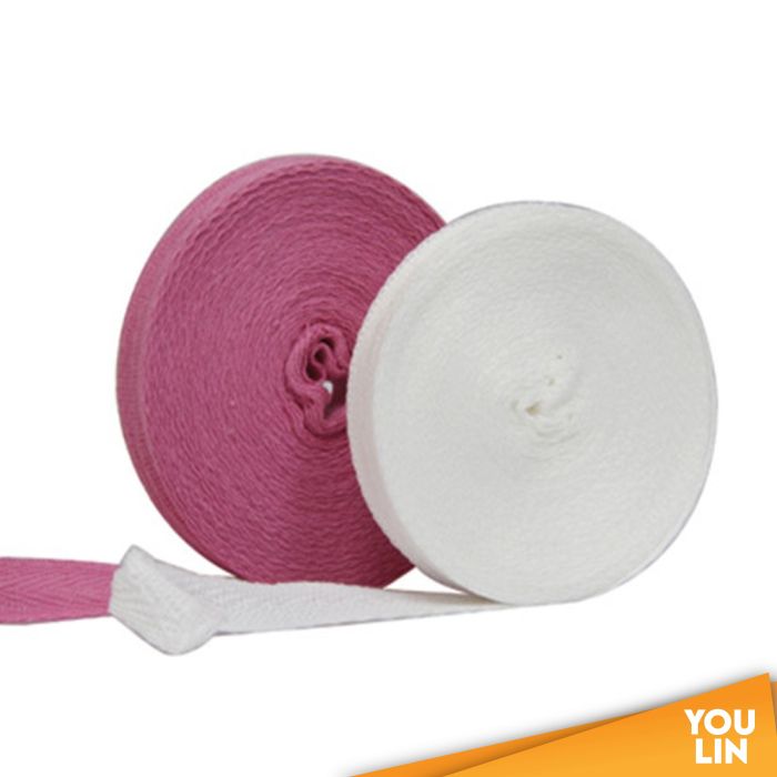 Cotton Tape White/Pink 10's/pkt