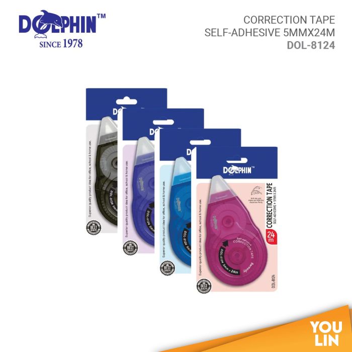 DOLPHIN 8124 CORRECTION TAPE - 5MM X 24M