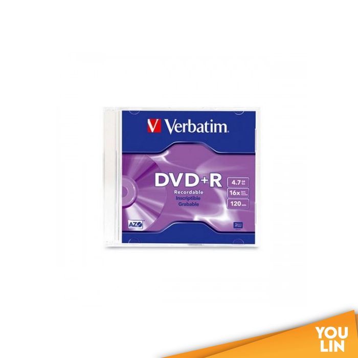 Verbatim DVD+R 16X 4.7GB 120Min With Slim Case