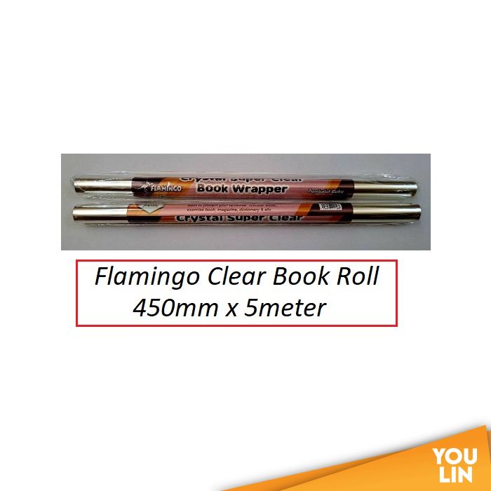 Flamingo Book Wrapper 450MM X 5M - Clear