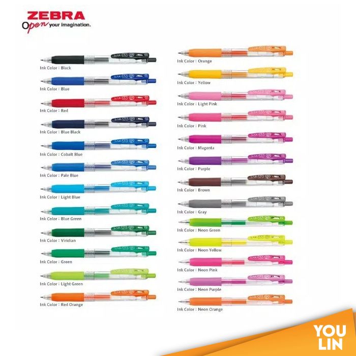 Zebra JJ15 Sarasa Clip Gel Pen 0.5MM - Neon Color