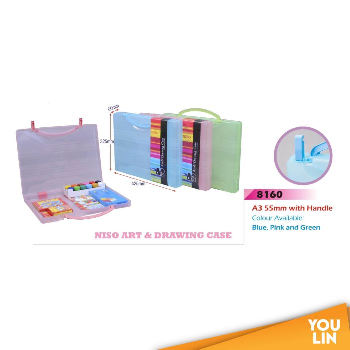 Niso 8160 55MM Drawing Case With Handle A3 Document Holder