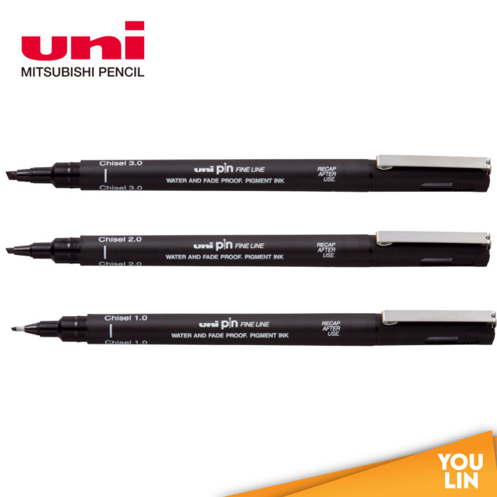UNI PIN CS1/2/3-200 Chisel Fine Line Markers