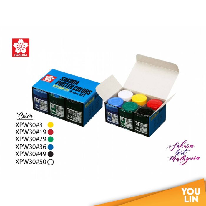 Sakura Poster Color Set 6 Color Poster Color & Water