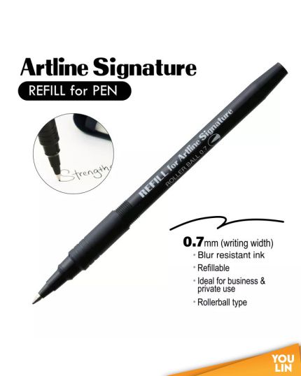 Artline EKSG-400RF Signature Roller Ball Refill 0.7mm - Black