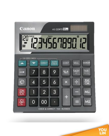 Canon AS-220RTS Business Desktop 12 Digits Calculator