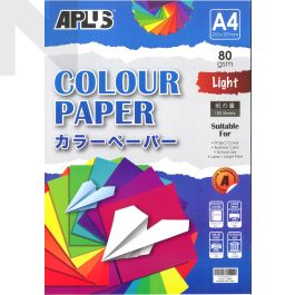 APLUS CP4801 A4 80gm Mix Light Colour Paper 100'S Ast - Card