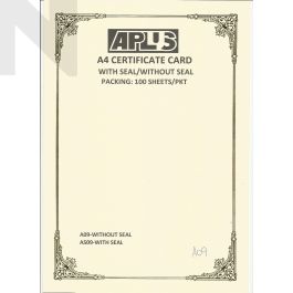 APLUS A4 160GM CERTIFICATE CARD 100'S/PKT - A09 - Certificat