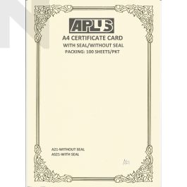 APLUS A4 160GM CERTIFICATE CARD 100'S/PKT - A21 - Certificat