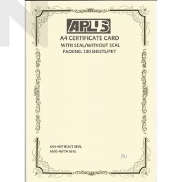 APLUS A4 160GM CERTIFICATE CARD 100'S/PKT - A41 - Certificat