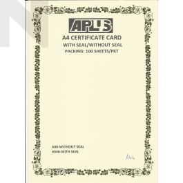 APLUS A4 160GM CERTIFICATE CARD 100'S/PKT - A46 - Certificat