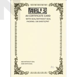 APLUS A4 160GM CERTIFICATE CARD 100'S/PKT - A83 - Certificat