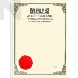 APLUS A4 160gm Certificate Card V/Seal - APS7 - Certificate