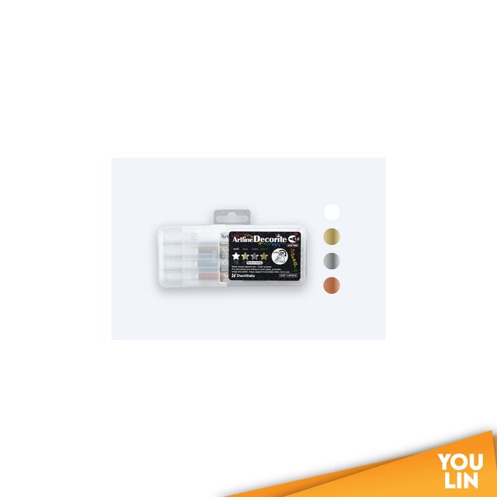 Artline EDF-1/4PSH2 Decorite Marker Pen 1.0mm 4 Colour (Metallic)