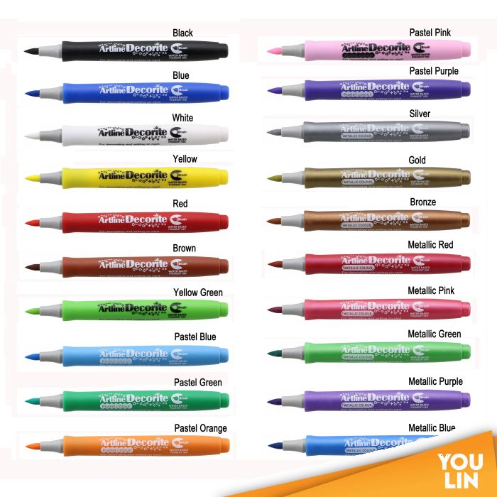 Artline EDFM-F Decorite Brush Pen - Gold