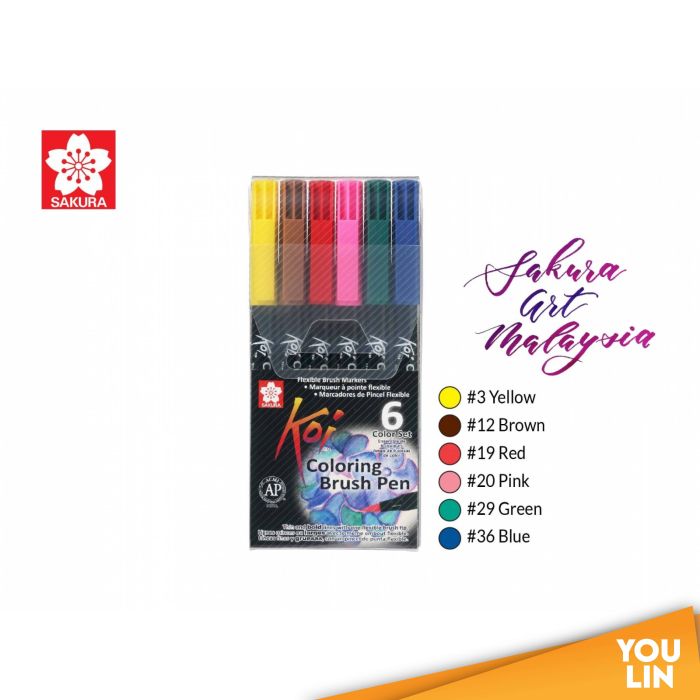 Sakura XBR-6B1 Koi Colouring Brush Pen Set - Drawing Pen