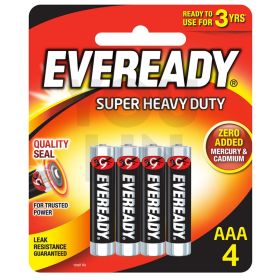 Eveready 1212BP4 AAA Super Heavy Duty Battery 4pc Card