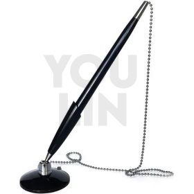 DESK PEN V STEEL CHAIN 0.7MM - BLACK
